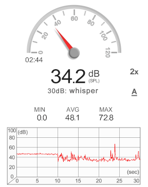 screensoht of decibel meter after work