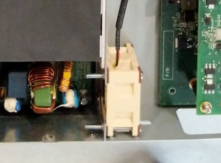 top view of PSU and fan