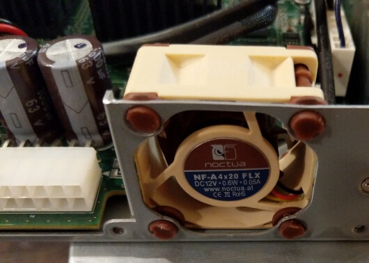 Fan mount with excess material removed