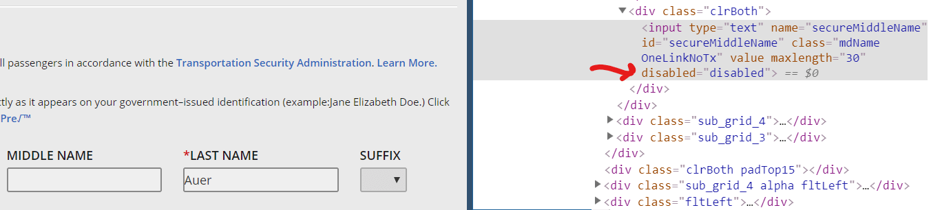 Delta form field disabled